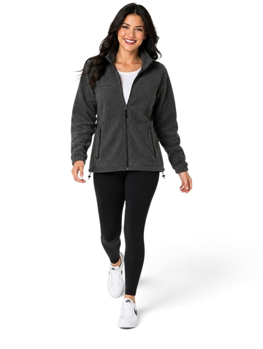 Columbia Sportswear Size Small Charcoal Fleece 4-Pocket Full Zip Jacket NWOT